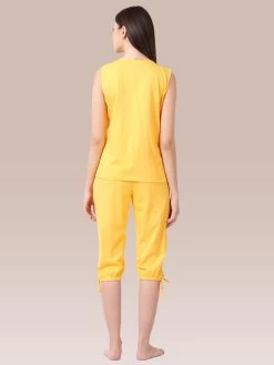 Shyaway Sunshine Yellow Solid Sleeveless Nightwear Capri Set 13 Shyaway Sunshine Yellow Solid Sleeveless Nightwear Capri Set -Shyaway shycp002 sunshine 4