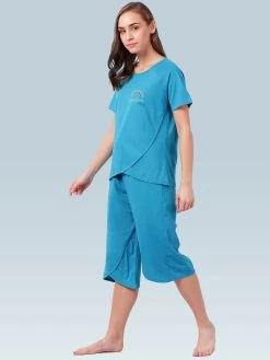 Shyaway Aquarius Blue Tulip Hem Nightwear Capri Set 8 Shyaway Aquarius Blue Tulip Hem Nightwear Capri Set -Shyaway shycp003 aquariusblue b