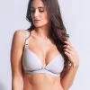 Shyle Grey White Stripe Print Cotton Nursing Bra -Shyaway shyle grey white stripe print cotton nursing bra 1
