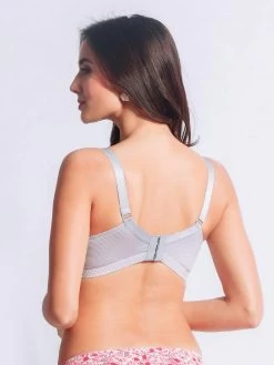 Shyle Grey White Stripe Print Cotton Nursing Bra -Shyaway shyle grey white stripe print cotton nursing bra 3