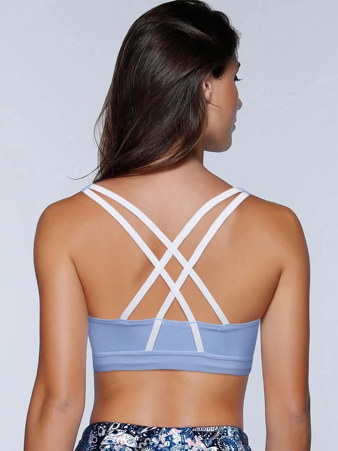 Shyle Powder Blue Strappy Cross Back Sports Bra 4 Shyle Powder Blue Strappy Cross Back Sports Bra - Image 2