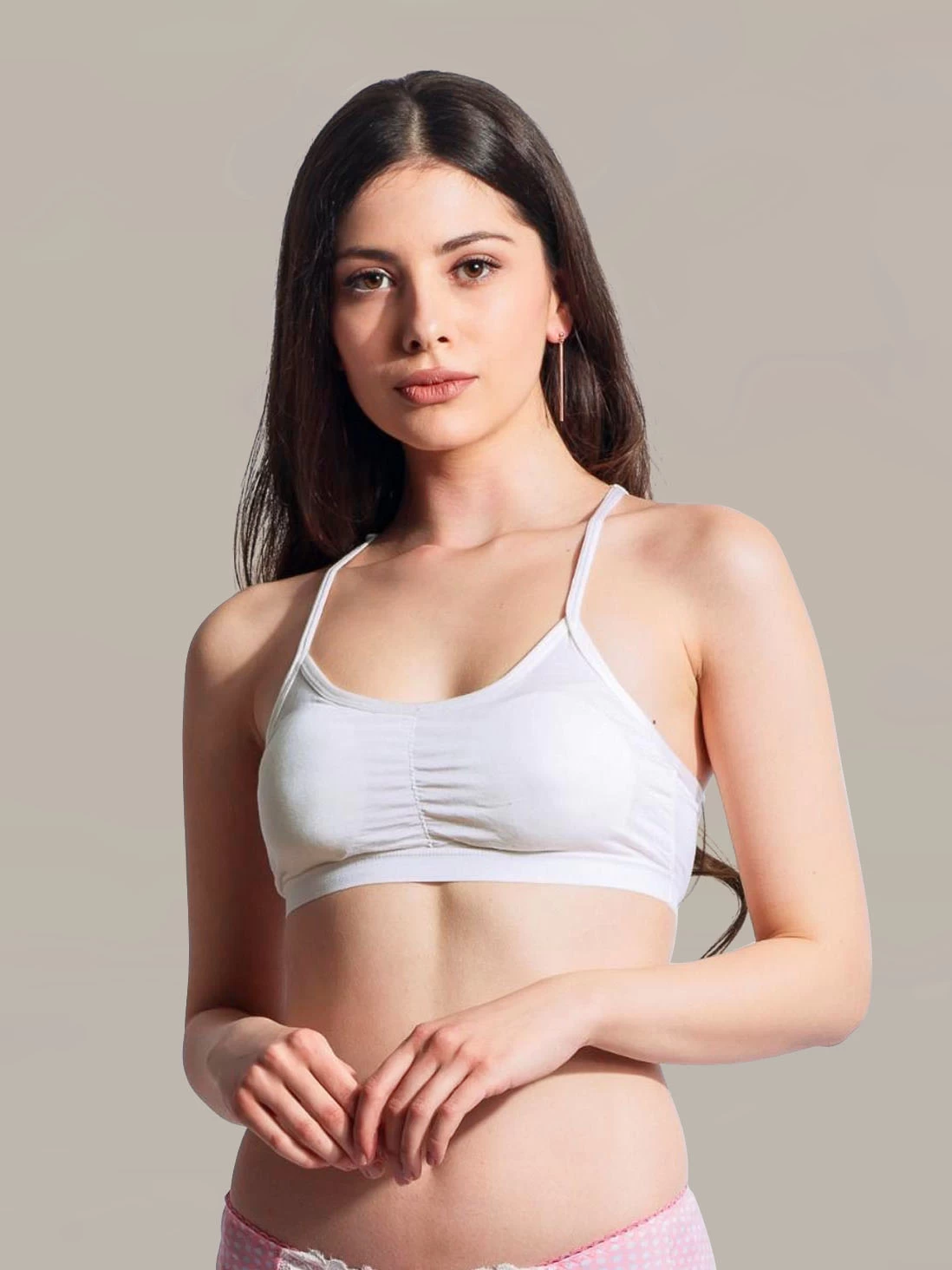 Shyle White Back Thick Lace Padded Cami Bra 3 Shyle White Back Thick Lace Padded Cami Bra