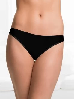 Shyle Black Casual Cotton Thong Panty