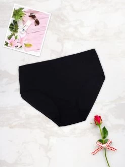 Shyle Black Cotton Plus Size Hipster Panty