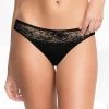 Shyle Black Lace Front Soft Elastic Thong Panty -Shyaway shyle black lace front soft elastic thong panty