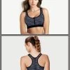 Shyle Black Melange Front Zipper Racerback Sports Bra -Shyaway shyle black melange front zipper racerback sports bra 1