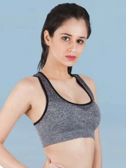 Shyle Black Mesh Neck RacerBack Sports Bra -Shyaway shyle black mesh neck racerback sports bra 1 1