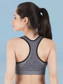 Shyle Black Mesh Neck RacerBack Sports Bra -Shyaway shyle black mesh neck racerback sports bra 2 1