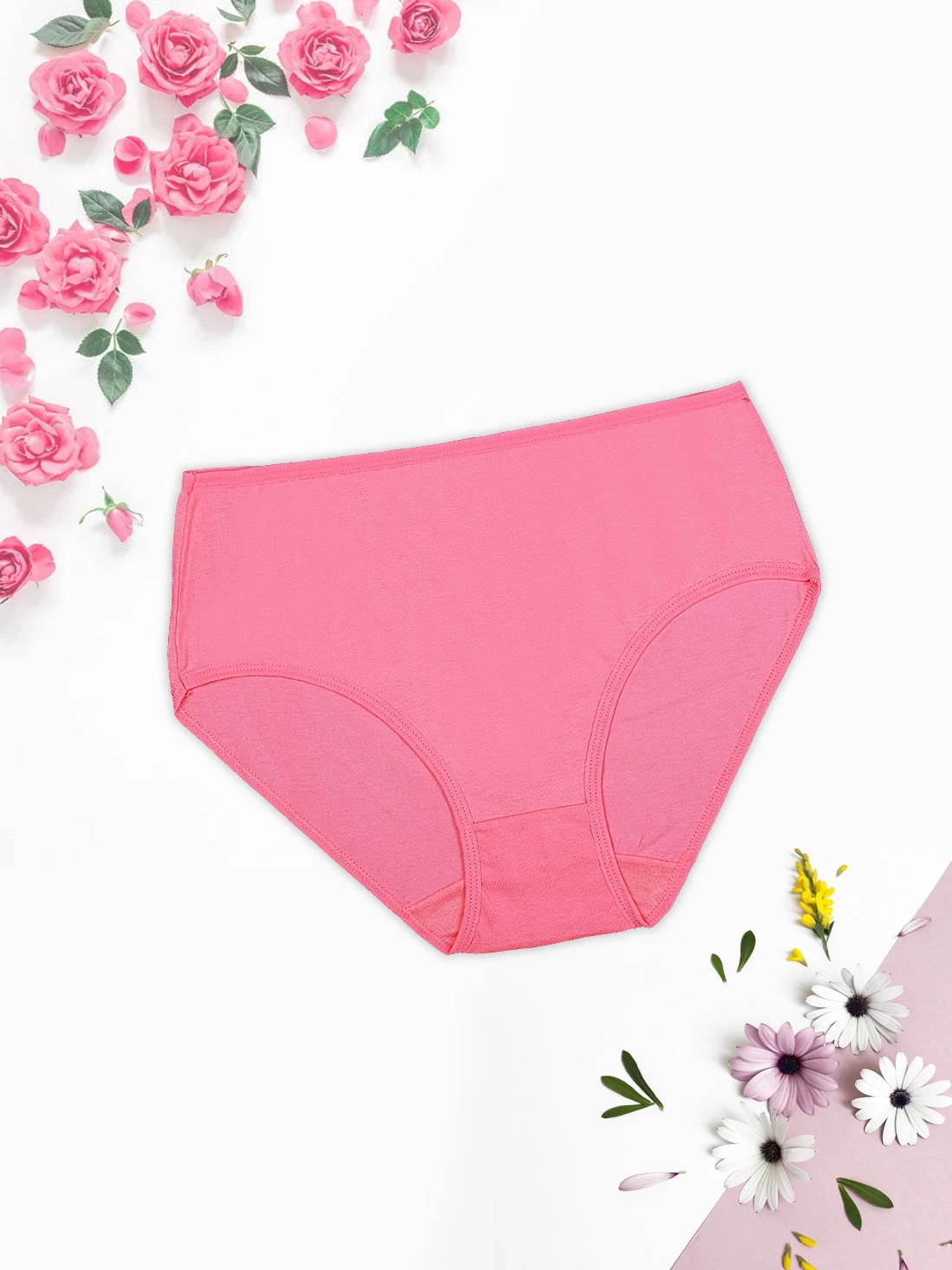 Shyle Coral Pink Cotton Plus Size Hipster Panty