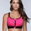 Shyle Dark Pink Zip Front Racerback Sports Bra -Shyaway shyle dark pink zip front racerback sports bra 2