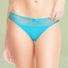 Shyle Deep Sky Blue Lace Front Soft Elastic Thong Panty