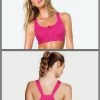 Shyle Fuschia Pink Locking Front Zipper Racerback Sports Bra