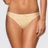 Shyle Ivory Lace Front Comfy Cotton Thong Panty