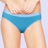 Shyle Light Blue Printed Waist Band Thong Panty
