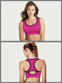Shyle Magenta Racerback Sports Bra With Removable Pads