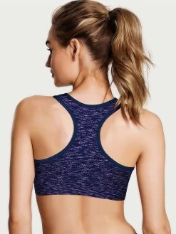 Shyle NavyBlue And Pink Chaotic Stripe Racerback Sports Bra -Shyaway shyle navyblue pink chaotic stripe racerback sports bra