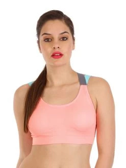 Shyle Neon Peach Ultra Soft Strappy Back Sports Bra 11 Shyle Neon Peach Ultra Soft Strappy Back Sports Bra -Shyaway shyle neon peach ultra soft strappy back sports bra