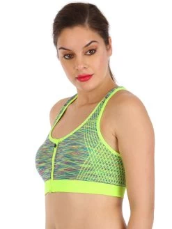 Shyle Neon Yellow Front Zipper Racerback Sports Bra 11 Shyle Neon Yellow Front Zipper Racerback Sports Bra -Shyaway shyle neon yellow front zip racerback sports bra