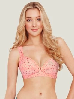 Shyle Peach Printed Nursing Bra