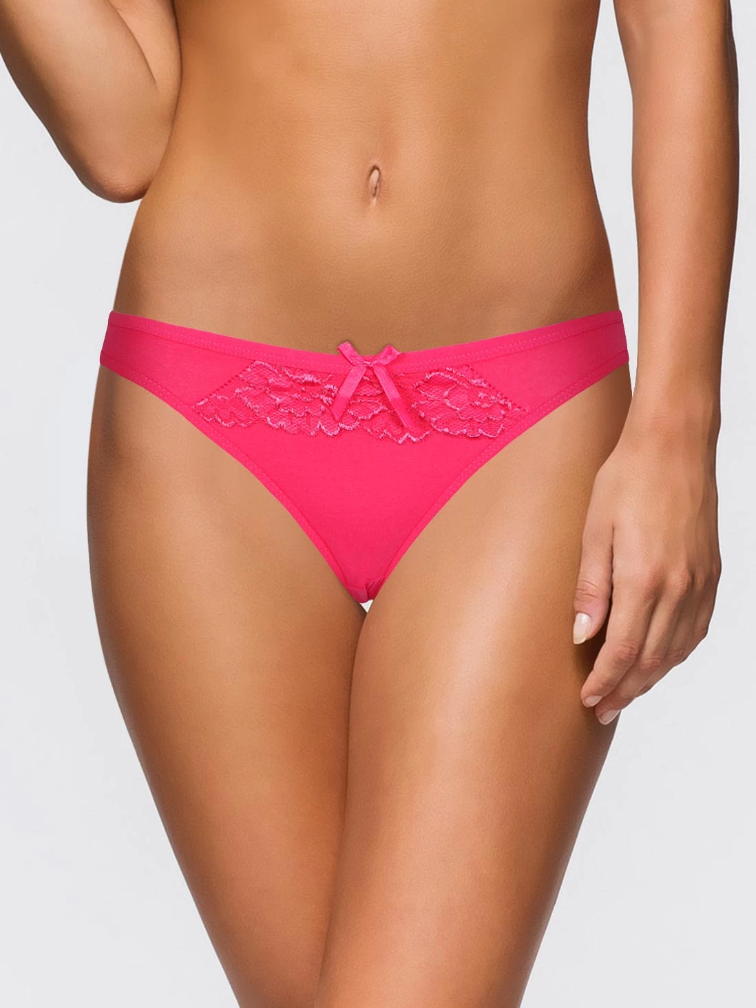 Shyle Pink Lace Front Comfy Cotton Thong Panty 3 Shyle Pink Lace Front Comfy Cotton Thong Panty
