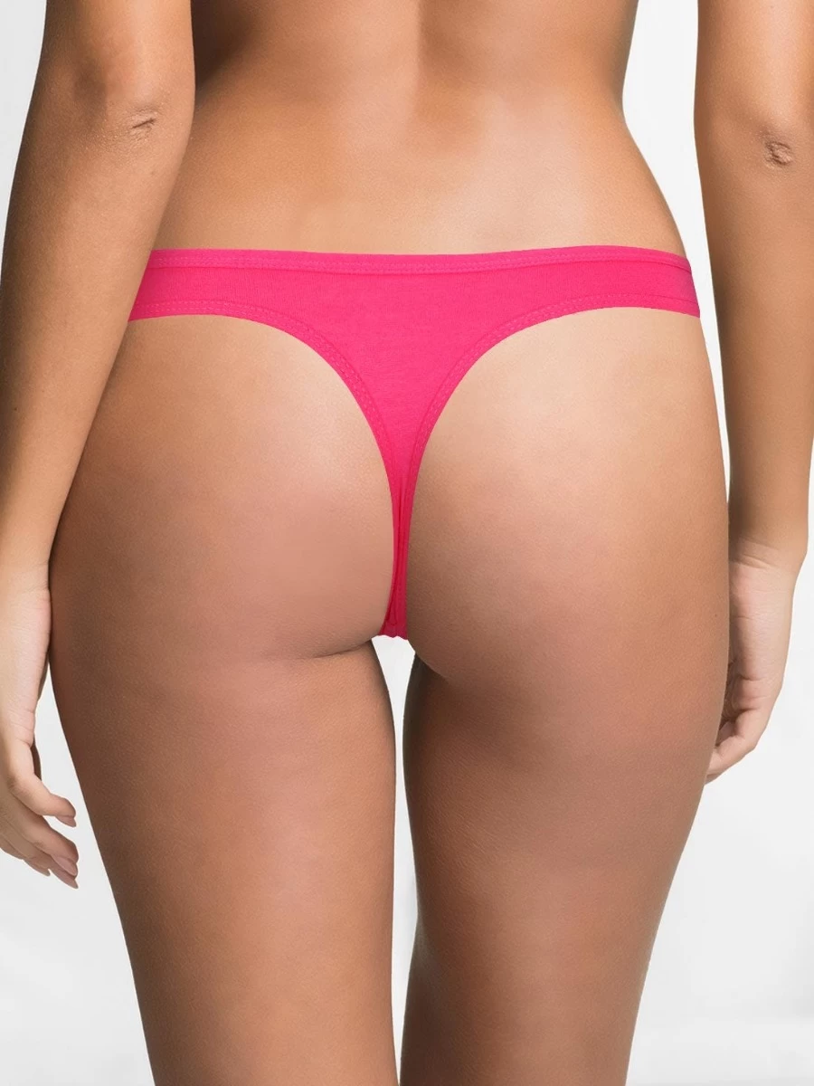 Shyle Pink Lace Front Comfy Cotton Thong Panty 4 Shyle Pink Lace Front Comfy Cotton Thong Panty - Image 2