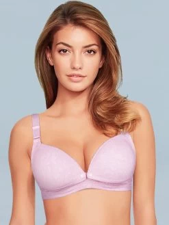 Shyle Pink Melange Nursing Bra With Jacquard Adjustable Strap