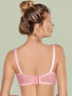 Shyle Pink Stripe Nursing Bra With Ruched Cups -Shyaway shyle pink stripe nursing bra with ruched cups 1