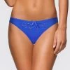 Shyle Royal Blue Lace Front Comfy Cotton Thong Panty -Shyaway shyle royal blue lace front comfy cotton thong panty