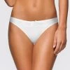 Shyle White Lace Front Comfy Cotton Thong Panty