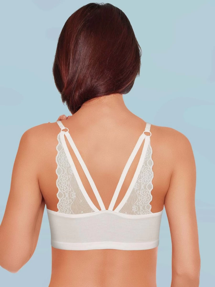 Shyle White Strappy Lace Racerback Cami Bra 5 Shyle White Strappy Lace Racerback Cami Bra - Image 3