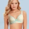 Shyle Yellow With Blue Seamed Nursing Bra