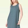 Shyaway Blue Black Thin Stripes Sleeveless Nightgown