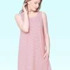 Shyaway White Coral Thin Stripes Sleeveless Nightgown 2 Shyaway White Coral Thin Stripes Sleeveless Nightgown -Shyaway shyng013 whitecoral 2