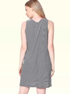 Shyaway Black White Thin Stripes Sleeveless Nightgown 7 Shyaway Black White Thin Stripes Sleeveless Nightgown -Shyaway shyng015 blackwhite 3