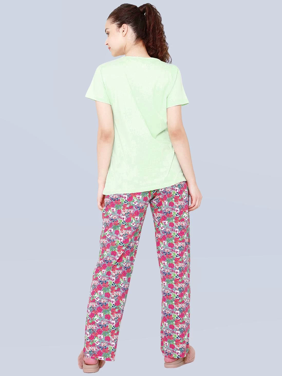 Shyaway Multicolor Floral Girl Print Nightwear Pyjama Set 5 Shyaway Multicolor Floral Girl Print Nightwear Pyjama Set - Image 3
