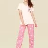 Shyaway Thulian Pink Weekly Calendar Print Nightwear Pyjama Set
