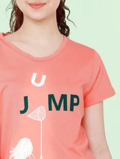 Shyaway Light Blue Jump Print Nightwear Pyjama Set -Shyaway shypj031 lightblue close