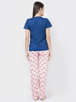 Shyaway Blue Rose Rainbow Printed Pyjama Set -Shyaway shypj038 bluerose 2
