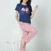Shyaway Blue Pink Bow Printed Pyjama Set