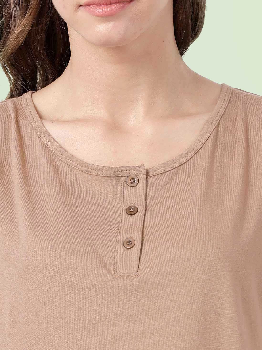 Shyaway Fenugreek Skin Solid Sleeveless Pyjama Set 6 Shyaway Fenugreek Skin Solid Sleeveless Pyjama Set - Image 4