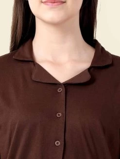 Shyaway Chocolate Brown Lapel Neck Full Sleeve Pyjama Set 15 Shyaway Chocolate Brown Lapel Neck Full Sleeve Pyjama Set -Shyaway shypj102 chocolatefonda 6