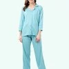 Shyaway Island Paradise Blue Lapel Neck Full Sleeve Pyjama Set 1 Shyaway Island Paradise Blue Lapel Neck Full Sleeve Pyjama Set -Shyaway shypj102 islandparadise 1