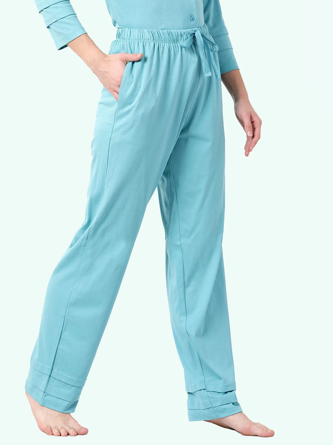 Shyaway Island Paradise Blue Lapel Neck Full Sleeve Pyjama Set 7 Shyaway Island Paradise Blue Lapel Neck Full Sleeve Pyjama Set - Image 5