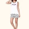 Shyaway White Bird Polka Print Nightwear Shorts Set -Shyaway shyss011 white