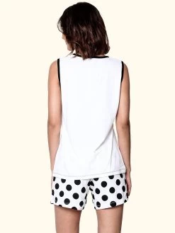 Shyaway White Bird Polka Print Nightwear Shorts Set 7 Shyaway White Bird Polka Print Nightwear Shorts Set -Shyaway shyss011 white 2 3