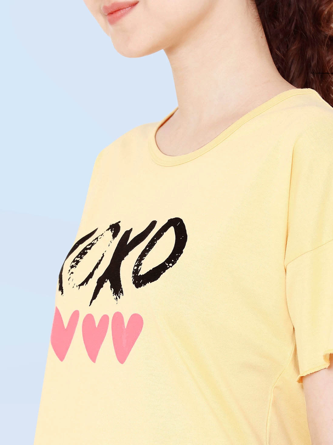 Shyaway Green Yellow XOXO Print Nightwear Shorts Set 6 Shyaway Green Yellow XOXO Print Nightwear Shorts Set - Image 4