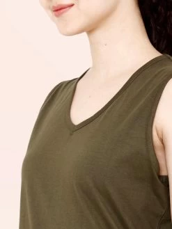 Shyaway Olive Green Solid Sleeveless Nightwear Pyjama Set 9 Shyaway Olive Green Solid Sleeveless Nightwear Pyjama Set -Shyaway shyss017 olivegreen 4