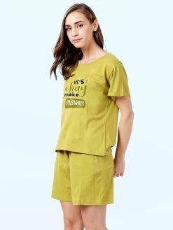 Shyaway Calla Green Rolled Sleeve Nightwear Shorts Set 6 Shyaway Calla Green Rolled Sleeve Nightwear Shorts Set -Shyaway shyss019 callagreen b