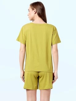 Shyaway Calla Green Rolled Sleeve Nightwear Shorts Set 7 Shyaway Calla Green Rolled Sleeve Nightwear Shorts Set -Shyaway shyss019 callagreen c