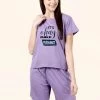 Shyaway Paisley Purple Rolled Sleeve Nightwear Shorts Set